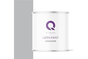 Q-COVER Latexfarbe 2L Grau – Matte Innenfarbe für Wand & Decke, Klasse 3, Hohe Deckkraft, Scheuerfest