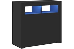 ‎VIDAXL vidaXL Sideboard mit LED-Leuchten Kommode Anrichte Schrank Beistellschrank Mehrzweckschrank Standschrank Flurschrank Schwarz 80x35x75cm