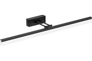 Klighten Lampa ścienna LED do łazienki 80 cm, 18 W nowoczesna czarna lampa do lustra łazienkowego, zimna biel 6000 K, regulowany kąt, 1170 lumenów, nie ściemnialna