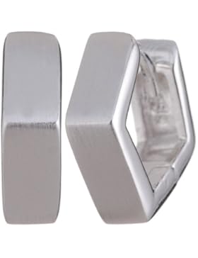 Vinani Damen-Klapp-Creolen fünfeckig matt-glänzend Sterling Silber 925 Ohrringe CFE