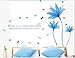 Produktbild SmartLegend Abnehmbare Wandsticker Wandtattoo Größe: 90cm*60cm Blaue Blume Wohnzimmer TV Schlafsofa romantischen Hintergrund Wanddekoration Aufkleber