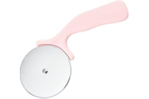 Remorui Trancheuse à pizza réutilisable avec poignée en plastique Rose