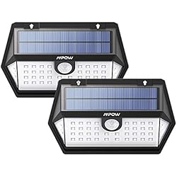 Mpow 40LED Lámpara Solar Exterior, 3 Modos, Memoriar el Modo, Iluminación de 270° con Sensor de Movimiento, Foco Solar IP65 para Jardin, Panel Solar Mejorado para Camino y Garaje(2 Piezas)