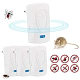 Nitoer Répulsif Ultrason pour Anti Moustiques, Répulsif Électronique Prise Ultrason Anti Mouche, Fourmi, Cafard, Araignées, Souris, Rongeurs Insectes etc, Pas d'odeur, Pas de Danger, 4 Paquets