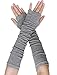 Produktbild sourcingmap® Paar Damen Elbogen Lang Stretch Damenlöchern Arm Warmer Fingerlos Handschuhe