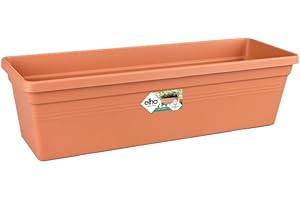 Elho Green Basics Balconnière 60 - Planteur pour Balcon & Extérieur - Ø 58.3 x H 14.0 cm - Marron/Terre Cuite Doux