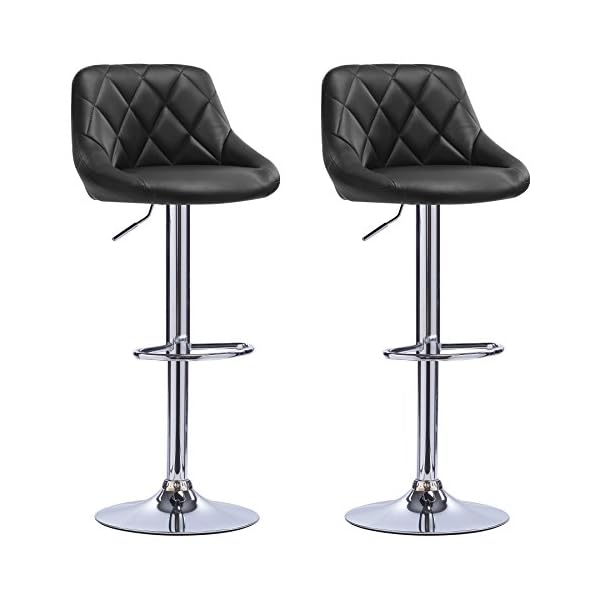 WOLTU #972 Bar Stools White Bar Chairs Breakfast Dining Stools for Kitchen Island Counter Bar Stools Set of 2 pcs Leatherette Exterior