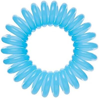 MAGI BOBBLE SPIRAL FLEXIABLE HAIR BAND BOBBLES 5 PIECES PACK - BABY BLUE