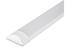 HOFTRONIC - Lot de 2 Réglette LED Linéaire 120 cm - 40W - Chip Samsung - 6400K Blanc froid - 4800lm - Plafonnier Lampe Rectangulaire - Tube LED Lumière - IP20 pour Plafond, Garage, Magasin