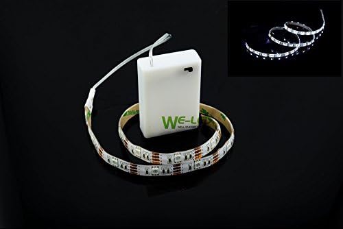 SUNTEC Exhibition Display Model Railway Super Bright 4.5V Battery Operated LED Strip 50cm 19.7in Cool White Gerneric for Home Kitchen Outdoor Light Decor B5C