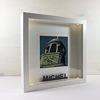 LED-Bilderrahmen *PERSONALISIERT* 25x25 cm // für Innenbereich, als Nachtlicht, Geschenkidee, beleuchtet, Hamburg | Lichterbild Lichter-Rahmen