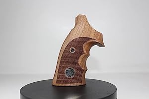 deep grips Smith & Wesson S&w K/L Frame Square Butt Walnussgriffe mit quadratischen Spitzen und silbernem Logo-Rautenmuster