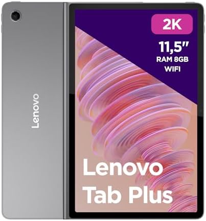 Lenovo Tab Plus, Tablet Display 2K da 11.5", Processore MediaTek Helio G99, RAM 8GB, Memoria 128GB, WiFi, Tablet Android 13 - Luna Grey, Esclusiva Amazon