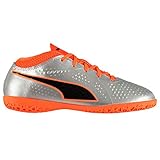 tenis futbol sala niño  Puma Unisex One 4 Indoor Zapatillas De Fútbol Sala Plateado/Naranja EU 35.5 (UK 3)