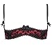 Produktbild Axami V-5941 Marea Hebe BH Dame Reizwäsche Spitze Gemustert Abnehmbar EU, Schwarz-Rot,70D