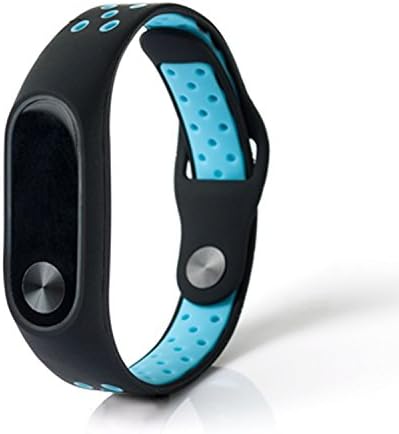 Yincol Smart Mi band 2 Replacement Bracelet Wrist Strap + Screen Protective Film Sets for Xiaomi Mi Band 2 Smartband Fitness Activity Tracker (X Black-Blue)