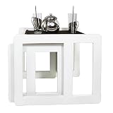 3 in 1 Multifunktionale Kindermöbel im Dreier Set bestehend aus einem Multifunktionalen Tisch und zwei Multifunktionale Kinderstühle oder ein Multifunktionales Nest von drei Couchtischen oder Beistelltischen für Erwachsene, aus massivem Buchenholz Weiß Lackiert - 7
