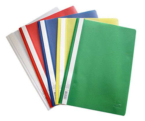 Idena 307007 - Carpetas  A4  pl  stico  10 unidades  5 colores  2 de cada color   color azul  verde  rojo  blanco y amarillo