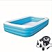 Produktbild DMGF Riesiges Aufblasbares Pool-Schwimmen-Mitte-Familien-Rechteckiges Pool Mit Elektrischer Luftpumpe Verdicken Planschbecken Für Erwachsene Kind-Kinder 305 * 183 * 56 Blau
