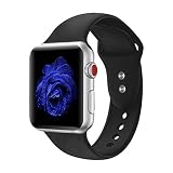 Straper Für Watch Armband 42mm Watch Armband 44mm Silikon Sport Ersatzarmband Uhrenarmbänder für Watch Series 4 Series 3 Series 2 Series 1 Schwarz Herren