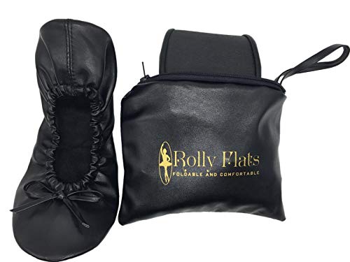 Rolly FlatsFoldable Ballet - Ballet Chica Mujer niña, Color Negro, Talla 40 EU-41 EU/L