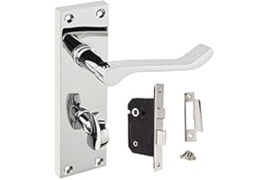 HANDLESTORE Victorian Scroll Bathroom Door Handle 63mm Sashlock – Polished Chrome Interior Lever Handle