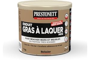 PRESTONETT GRAS À LAQUER 1 kg | Enduit en Pâte pour Rénovation de Murs et Meubles | BEISSIER