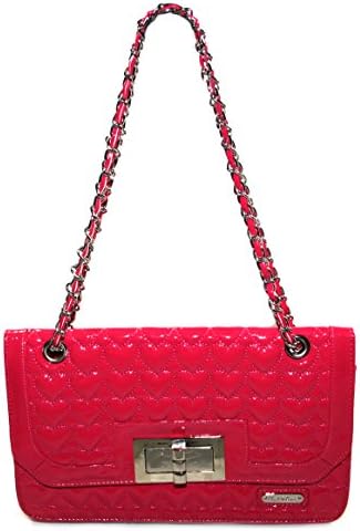 Claudia Canova Hot Pink Heart Quilt Handbag Satchel Shoulder Bag [89329]