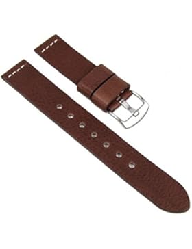 Uhrenarmband Ersatzband XXL Leder Band Dunkelbraun 23326S, Stegbreite:20mm