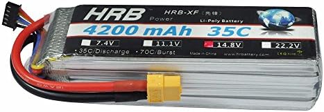 Ailikeoprte RC Lipo Battery 14.8V 4200MAH 50C Replacement Battery with XT60 Plug for RC Helicopter Airplane Boat Remote Control car