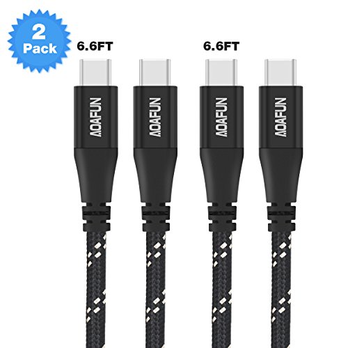 AOAFUN Cable USB C, USB-C a USB-C 3.1 Cable (2M), Cable Trenzado de Nylon, para Dispositivos USB Tipo C, Incluyendo Galaxy S8, S8 +, Huawei Matebook, MacBook y más (2 Piezas)