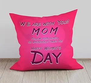 DreamVio Soft Fabric Cushion, Pillow for World's Best Mom,Pyari Mumma,Mummy,Gifts for Mom,Grandma on Birthday's & Mother's Day Color : Pink Size : 12 x 12 Inch Design 44