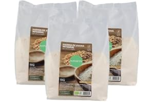 Pack 3x Harina de avena integral sin gluten Bio 500 g Naturitas Essentials | Sin lactosa | Sin gluten | Vegano | Agricultura ecológica
