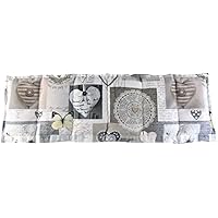 Körnerkissen Wärmekissen Dinkelkissen Herzen weiß / beige / grau 60x20 mit Schutzengel Schlüsselanhänger 100% Baumwolle