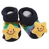 YKS Baby toddler kids infant newborn Girl Boy Cute Three-dimensional Cartoon Non-slip Anti-slip Slipper socking Socks Slipper Shoes Boots 3D Bootie Socks 0-12 Month New Born (Star)