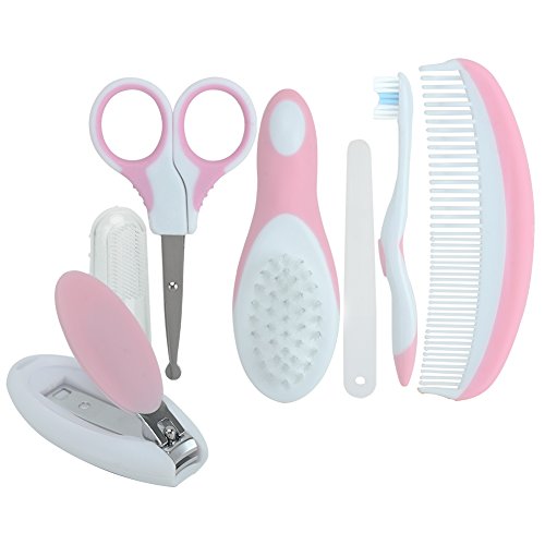 KYG 7tlg Babypflege Set Pflegeartikel mit Aufbewahrungstasche Pink - 5
