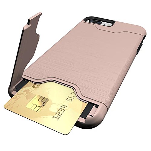 iPhone 7 Plus Hülle, Nakeey Tasche Schutzhülle Card Slots Cover Bumper Protection Hybrid Stand Handyhülle Hülle Ständer For iPhone 7 Plus 5.5″,Rose Gold - 2
