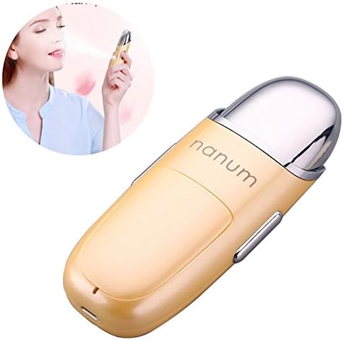 Beauty Facial Hydrating Massager Face Mists Facial Steamer Nano Spray Water Portable Handheld Ultrasonic Electric Ion Facial Massager Rechargeable Face Massagers (Yellow)