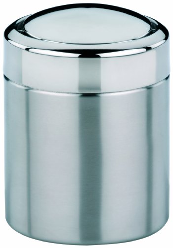 KELA 21381, Schwingdeckeleimer 1,5 l, Edelstahl, Ano, Silber Matt