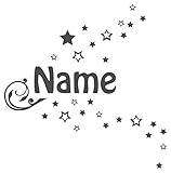 100% Raufaser geeignet. dekodino Wandtattoo Sterne mit Ranke und Name Kinderzimmer Junge Mädchen