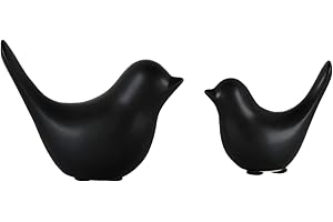 Hoshisea 2 Stück Schwarz Keramik Vogel, Moderne Tier Vogel Skulpturen, Minimalistischer Keramikvogel, Vogel Skulpturen, Für Wohnkultur, Kunsthandwerk, Hochzeitsgeschenke, Weihnachtsfeiern