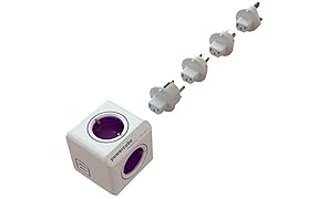 allocacoc PowerCube DuoUSB ReWirable + Plug, bloc multiprise à 4 prises 230V + 2 prises USB