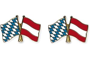 YANTEC PINS Yantec Freundschaftspin 2er Pack Bayern Österreich Pin Anstecknadel Doppelflaggenpin