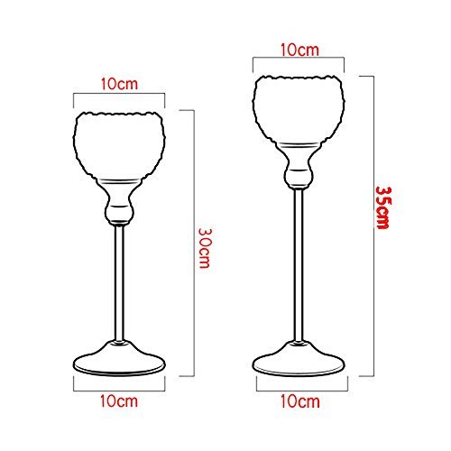 VINCIGANT Kristall Teelichthalter Kerzenständer Kerzenhalter Tischdekoration 2er set - 6