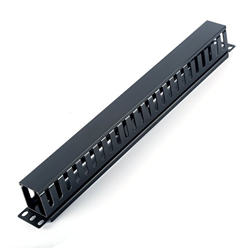 HAMSWAN® Horizontale Kabelmanagement Kabelmanager Serverschrank Rack Mount 1U 19 zoll Kunststoff und Metall - 8