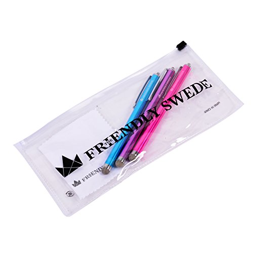 The Friendly Swede 3 Stück Hybrid Stylus Touchscreen Eingabestift mit austauschbarer Mikrofaserspitze (hellblau, lila, pink) - 7