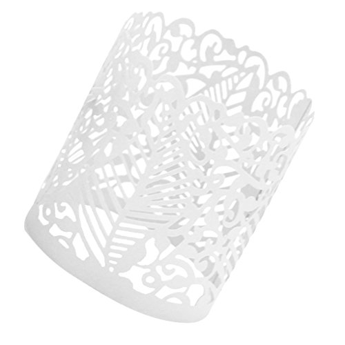 Generic 50x Papier Führte Kerze Lampenschirm Licht Halter Teelicht Wrapper - Weiß, One size
