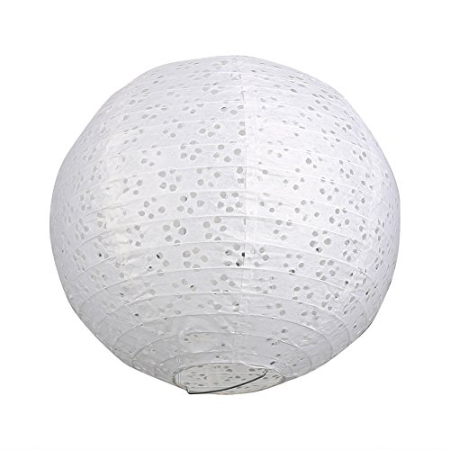 ONEDONE 5 Stücke 10″ Lampion Laterne Papier Weiß Gartenlampion Papierlaterne Hängedekoration Lampenschirm Deko Feste Geburtstag - 2