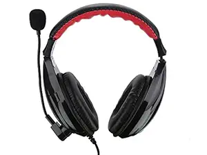 Live Tech Black Stereo Ergonomical Designed Headphones with Mic Headphone 24