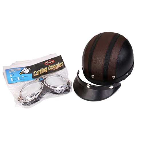 Generic Motorcycle Motorbike Open Face Helmet Visor with Goggles - Brown RS.1260 (50.00% Off) - Amazon